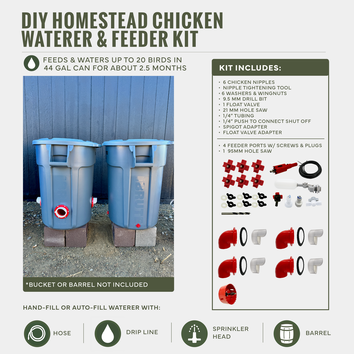 Easy Chicken Feeder and Chicken Waterer Kits – Chicken Chores Just Got 20X Easier