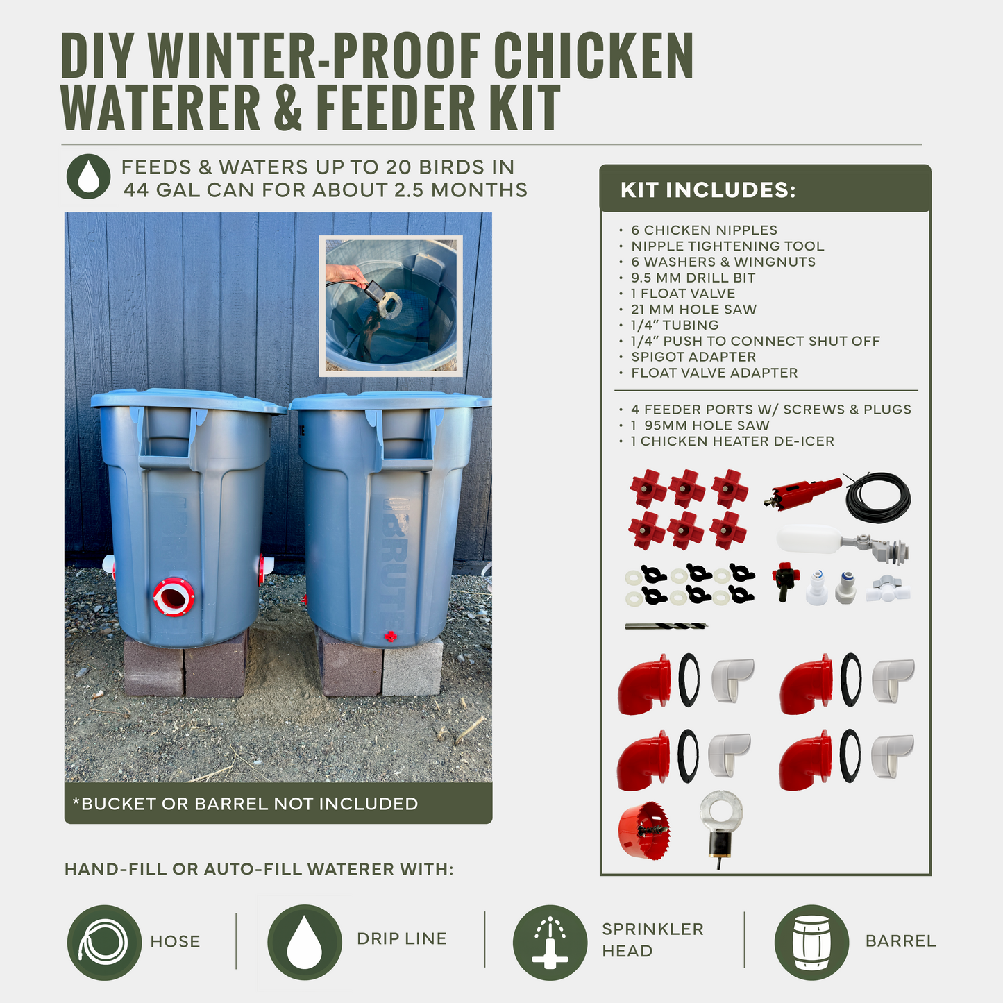 Easy Chicken Feeder and Chicken Waterer Kits – Chicken Chores Just Got 20X Easier