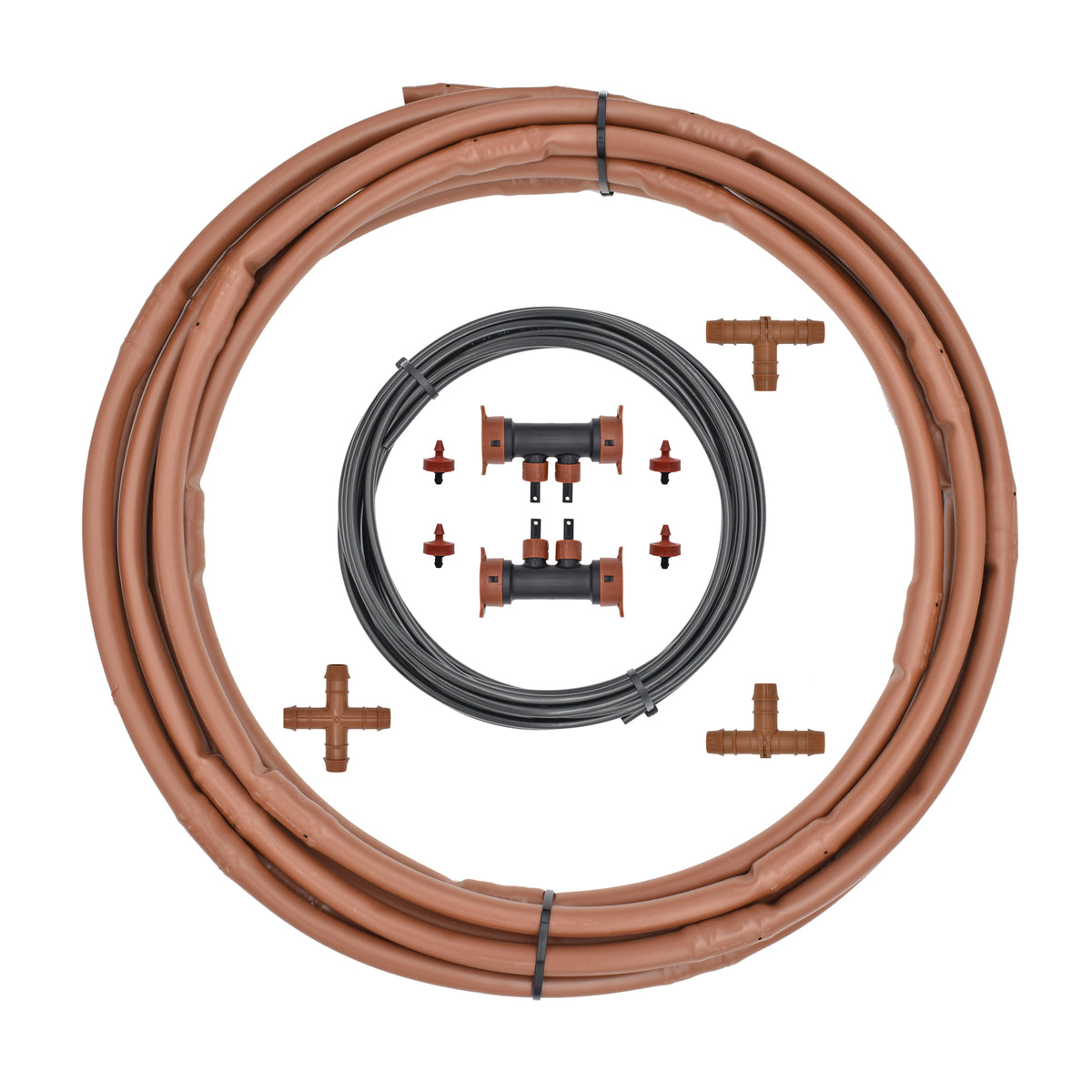 Drip Irrigation Tree Ring Kit for Fruit Trees, Shrubs & Guild Planting (1/2" Tubing)